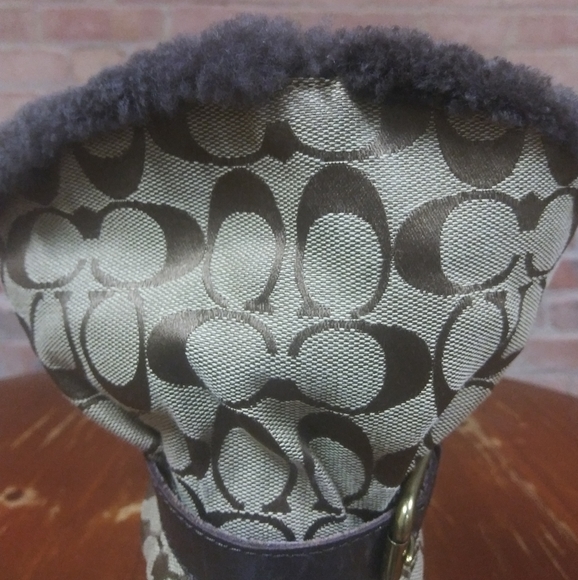 Coach | 'Holloway' Signature Print Fur Lined Boot - Picture 6 of 9